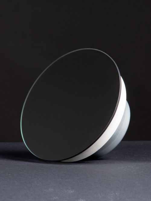 Анемостат со стеклянной внешней частью FOZA D 125 мм. Матовое стекло. Чёрный круглый. RAL 9005